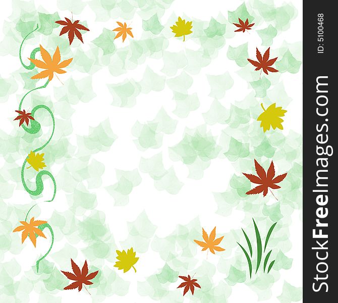 Colorful autumn leaves frame around blank center. Colorful autumn leaves frame around blank center