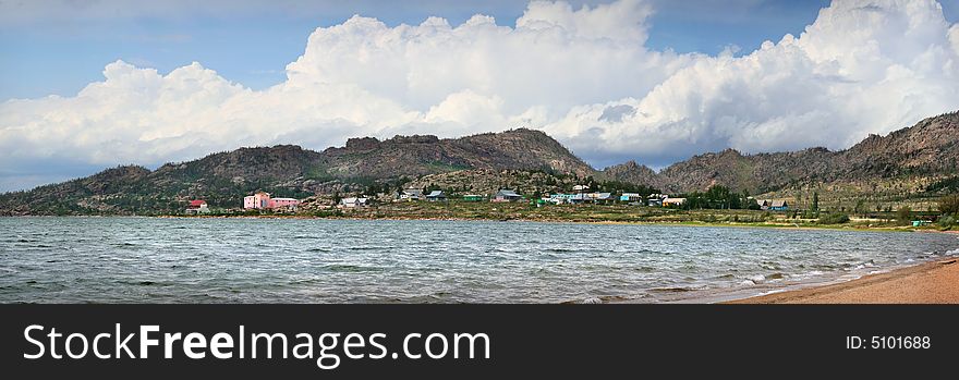 Panorama of Lake Dzhasybay in Bayanaul