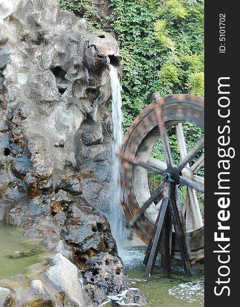 Miniature water mill serene still sun sunny tourism tourist town travel