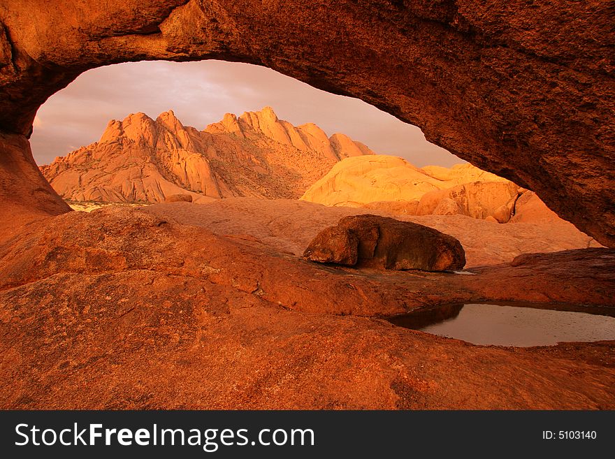 Spitzkoppe rocks at sunset