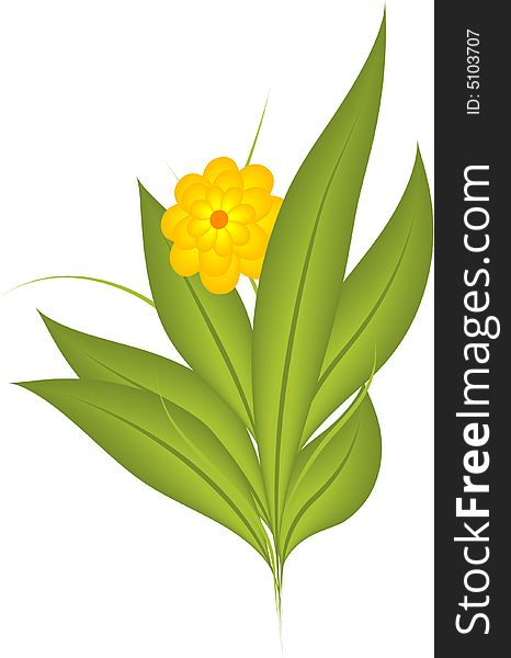 Stylized view of non-existent flower. Vector