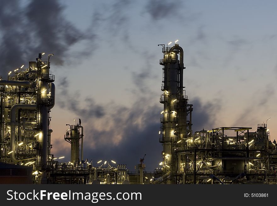 Refinery plant as an industrial company for the production of oil and gas