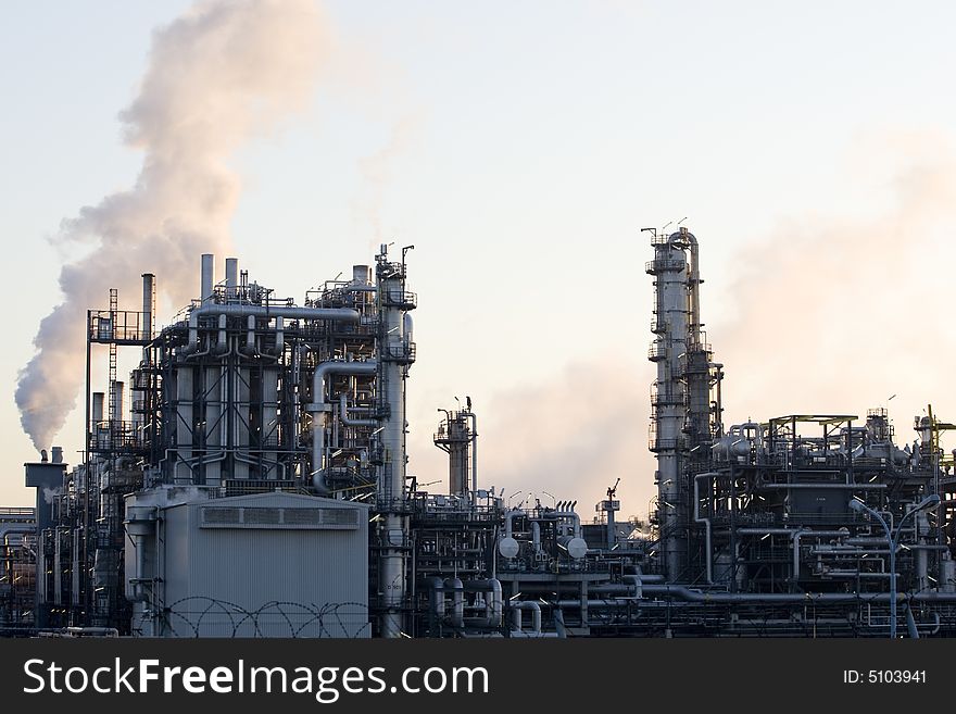 Refinery plant as an industrial company for the production of oil and gas