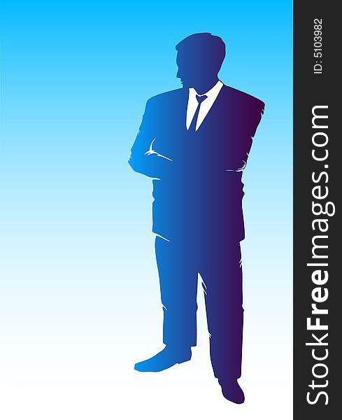 Vector illustration of a isolated silhouette of a man. Vector illustration of a isolated silhouette of a man