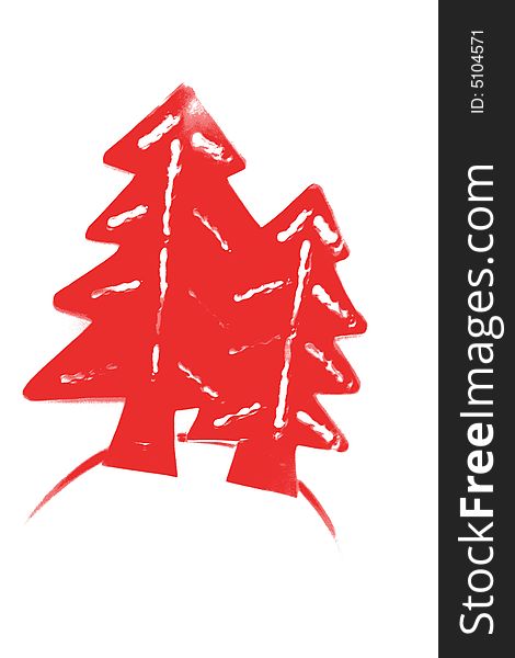 Red Christmas trees on white background ideal for cards, calendar and illustrations. Red Christmas trees on white background ideal for cards, calendar and illustrations.