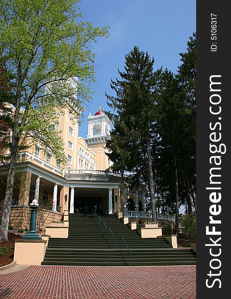 Designated a Historical building; the West Baden Springs Hotel in West Baden, IN is a destination place for the rich and famous. Designated a Historical building; the West Baden Springs Hotel in West Baden, IN is a destination place for the rich and famous.