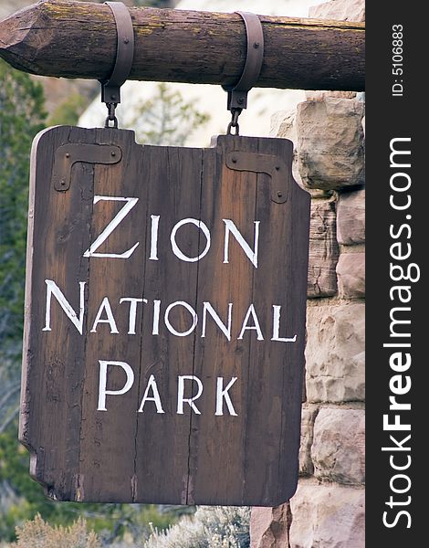 Zion National Park sign