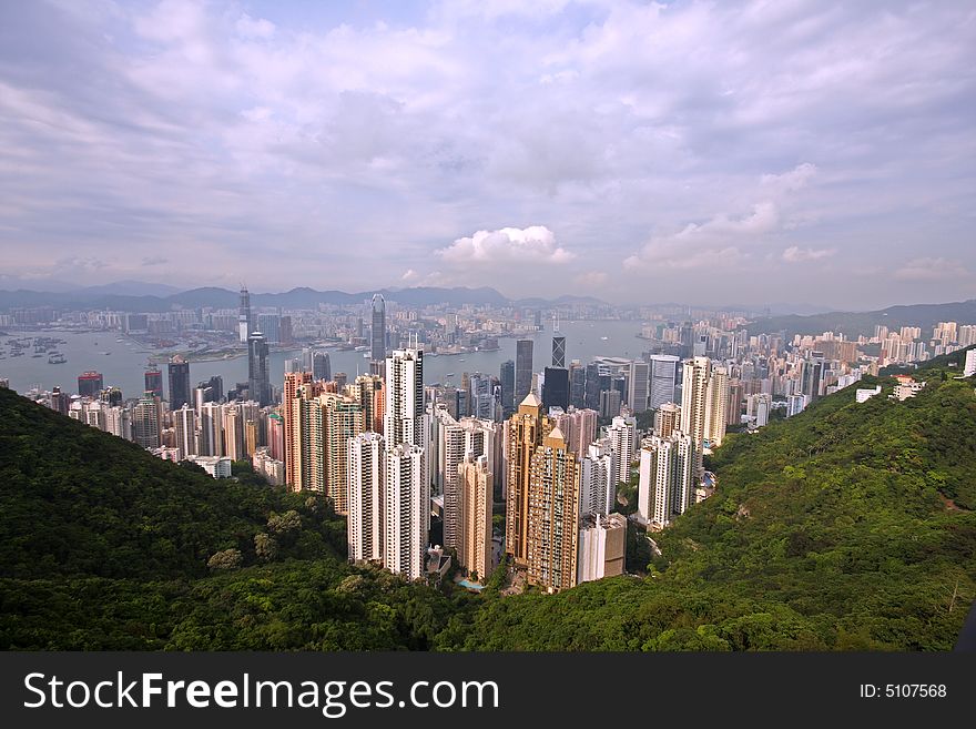 Aerial photograph of Hong Kong City Centre. Aerial photograph of Hong Kong City Centre