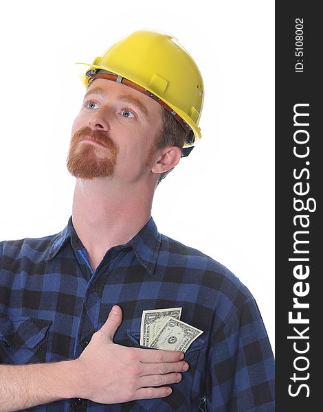 Construction worker with earnings