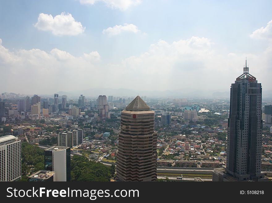 Klcc, kuala lumpur center with blue sky