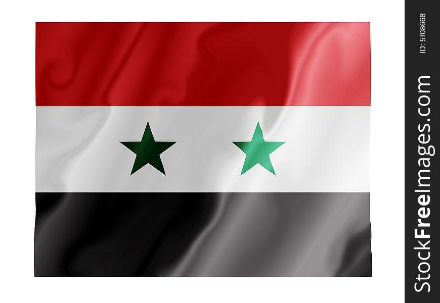 Fluttering image of the Syrian national flag. Fluttering image of the Syrian national flag