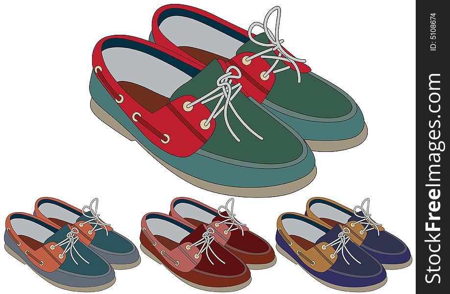 Four different color summer shoes. Four different color summer shoes