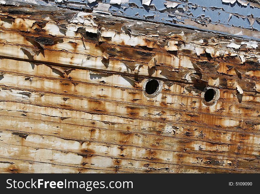 A part of a retired fishing boat. A part of a retired fishing boat