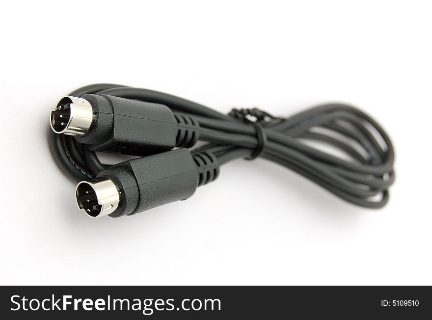 S-video cable on white background