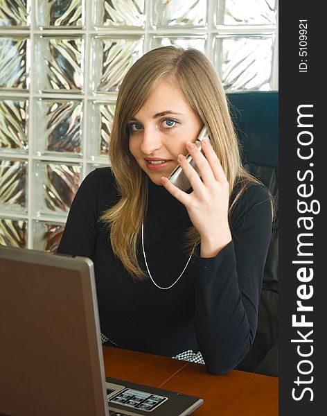 Young businesswoman in an office