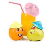 Cheerful Little Men From A Fruits Stock Images Cheerful Little Men From A Fruits Stock Images