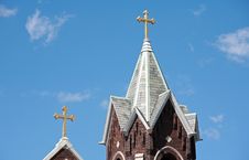 Two Church Steeples Stock Image Two Church Steeples Stock Image