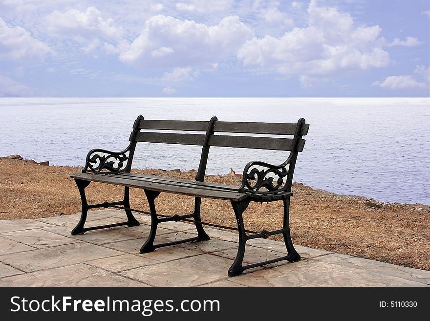 Bench on the water front