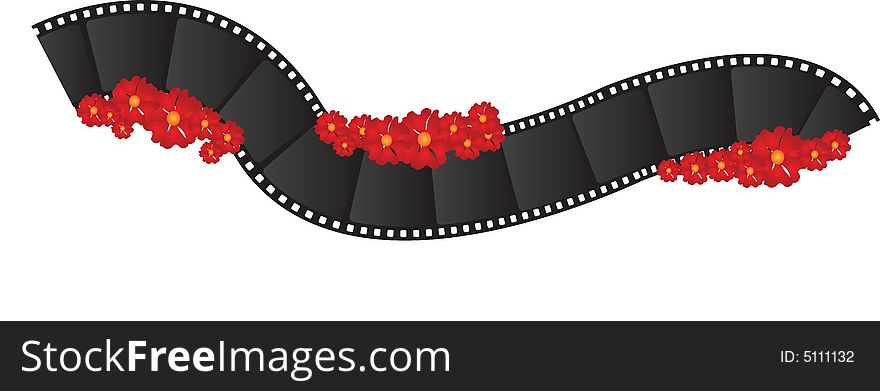 Black film with beautiful red  yallow background