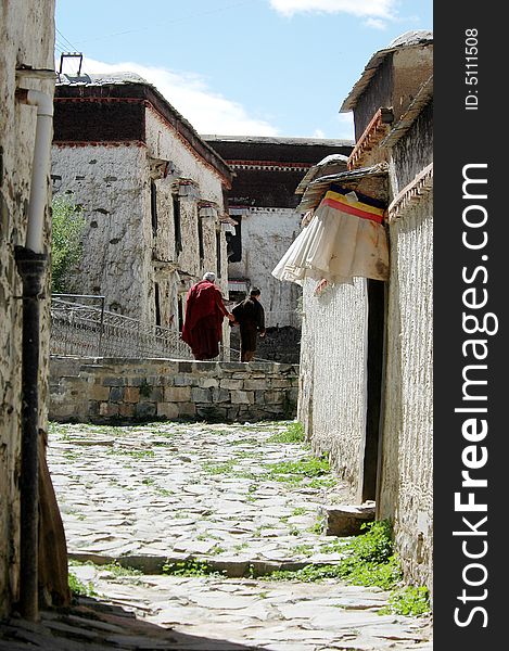 A buddhist Lama temple in Shigatse,Tibet,China. A buddhist Lama temple in Shigatse,Tibet,China.