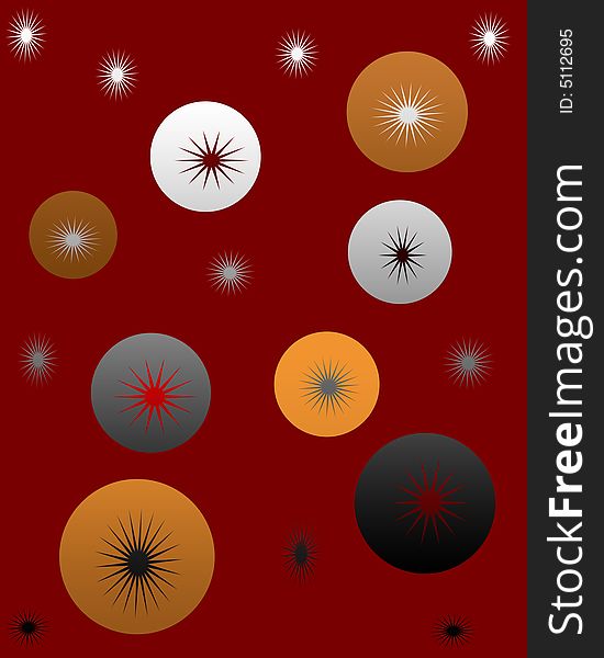 Burgundy background with colorful circles and designs. Burgundy background with colorful circles and designs