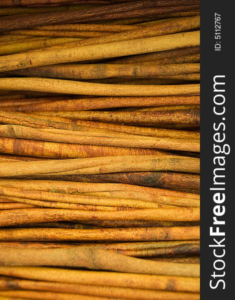 Cinnamon sticks. Texture image. Close up photo.