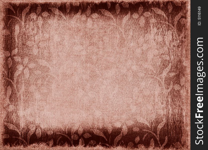 brown floral grungy burlap with burnt edges