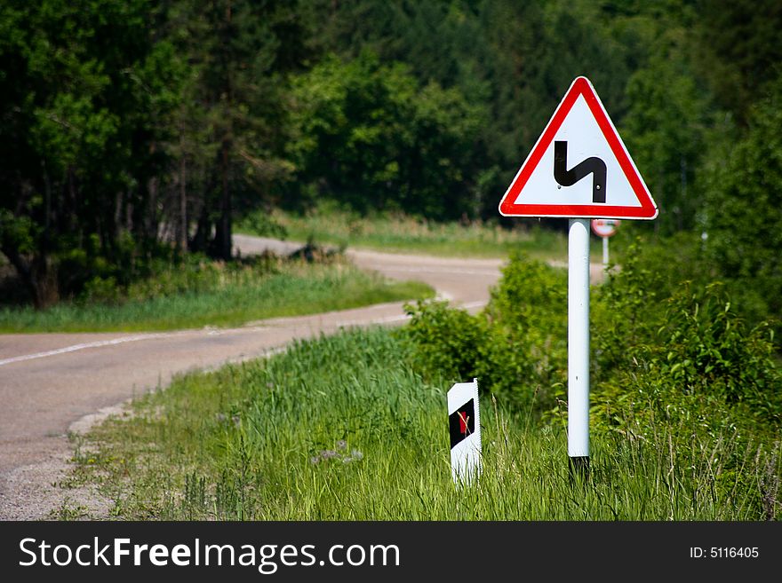 Sign on road