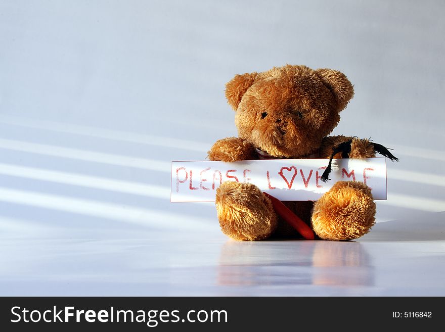 Emo love with teddybear with mourning band