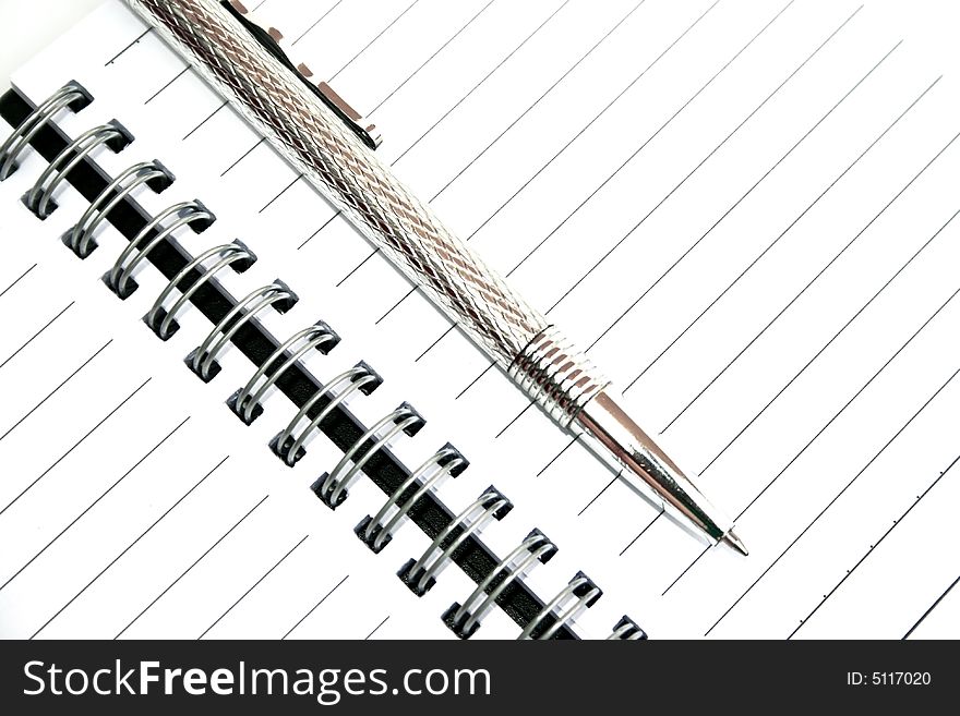 Silvery Pen And Note-book