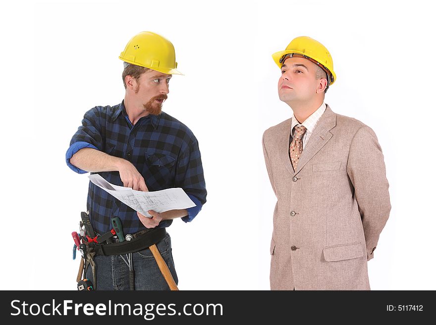 Construction worker and architect