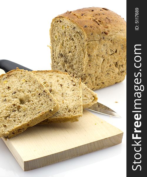 Cut Rye Bread Loaf, Isolated