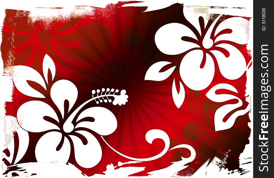 Blood Red Floral Grunge Design. Blood Red Floral Grunge Design