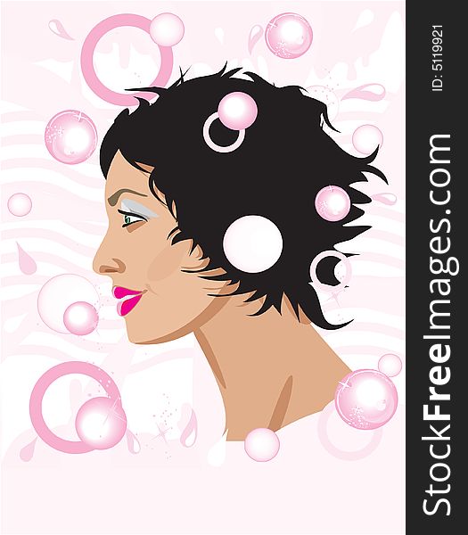 Girl in bathroom vector illustration. Girl in bathroom vector illustration