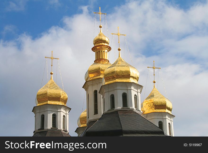 Chernigov church bell tower on sky