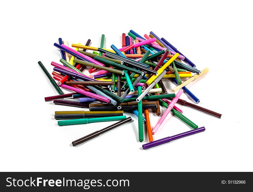 Colored felt-tip pens for drawing and children's creativity. Colored felt-tip pens for drawing and children's creativity