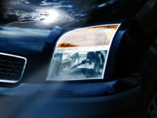 Dark Car In Moon Night Royalty Free Stock Photography Dark Car In Moon Night Royalty Free Stock Photography