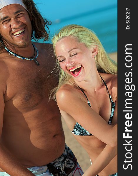 Beach Multi-ethnic couple