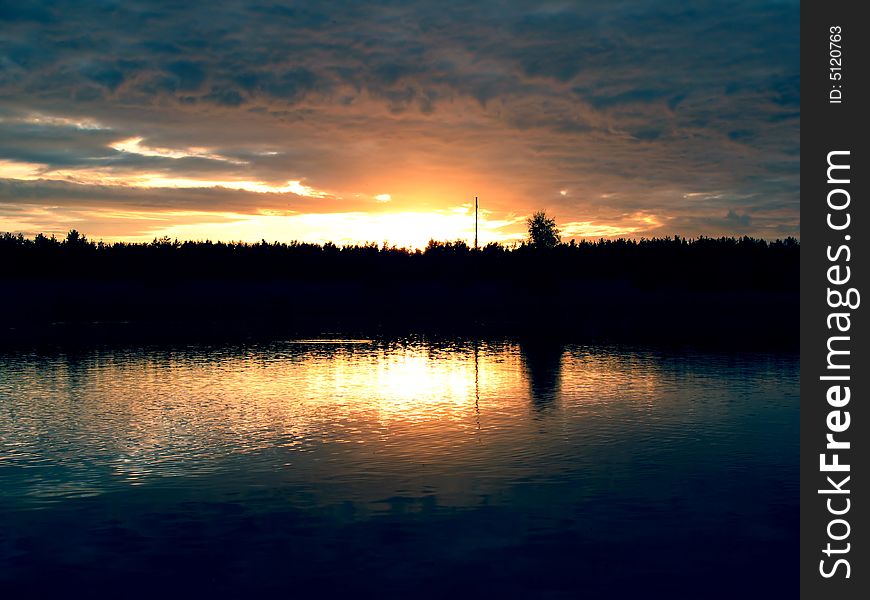 Sunset At Lake