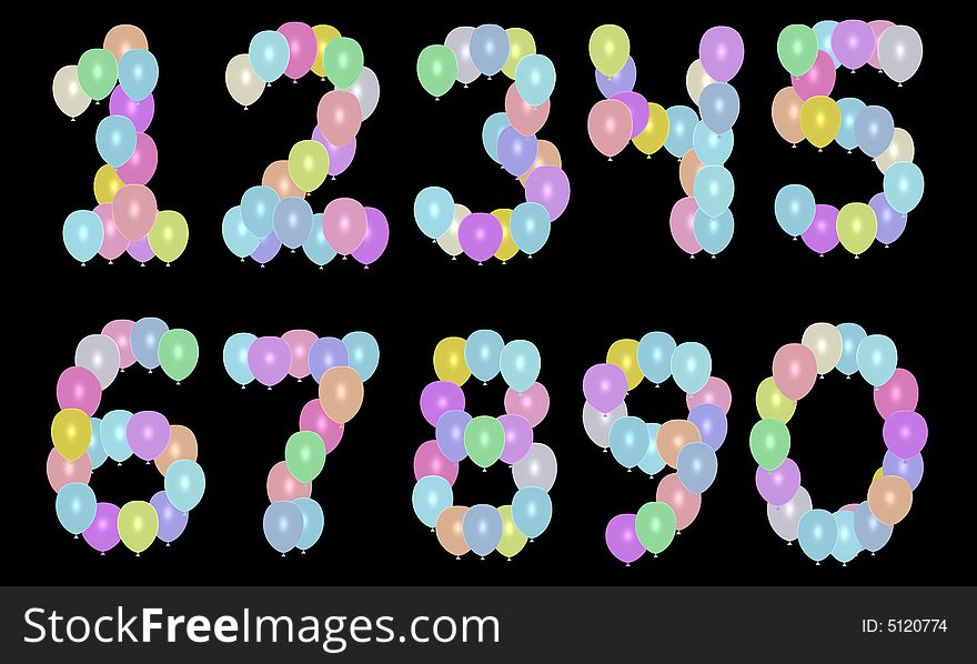 3D balloon numbers for birthday