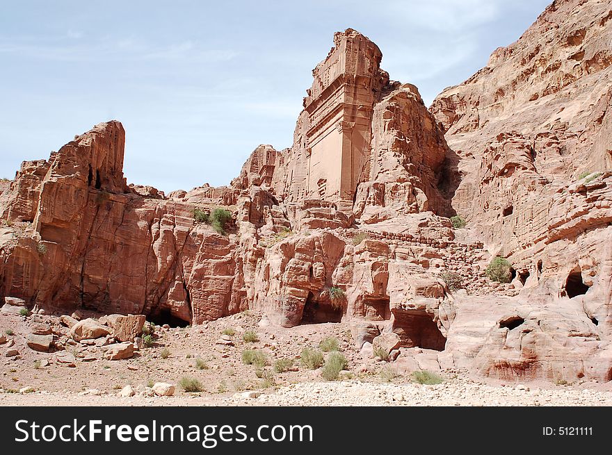 Well-know Petra of mountain in Jordan