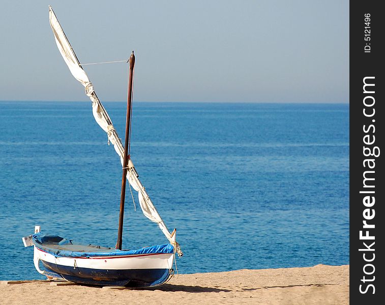 Mediteranian boat on the coast of Spain