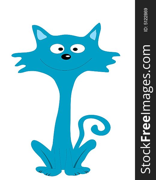 Dark blue cat, illustration, ,