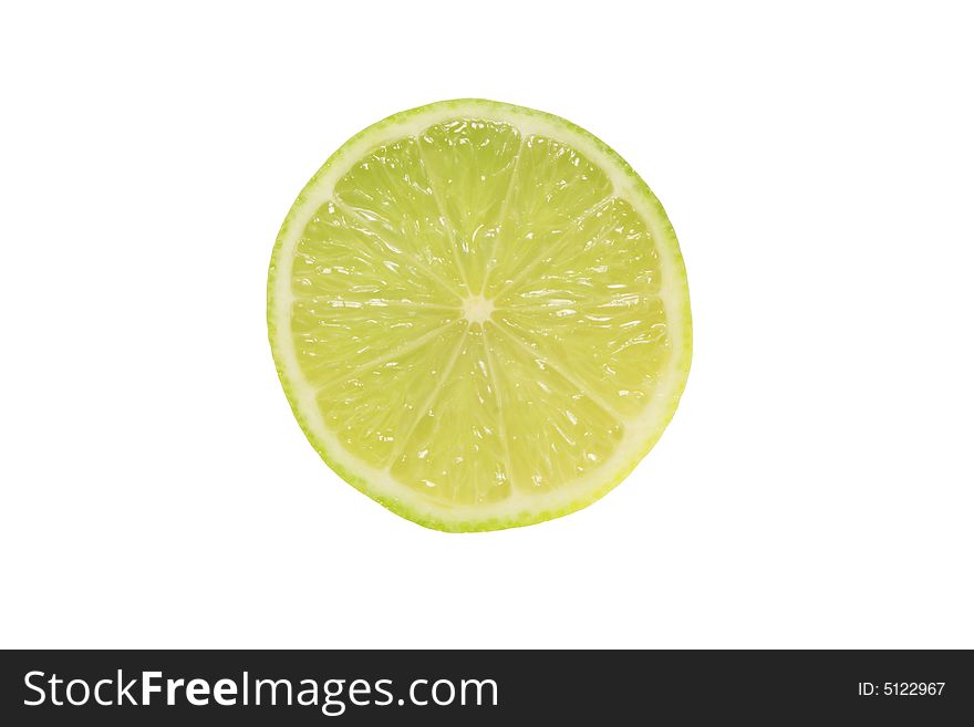 Lime half isolated on a white background. Lime half isolated on a white background