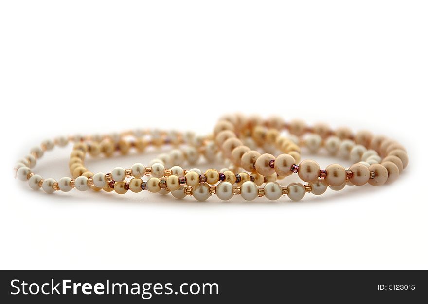 Women's glass bracelet in white background