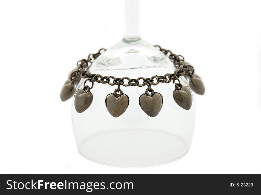 Women's glass bracelet in white background. Women's glass bracelet in white background