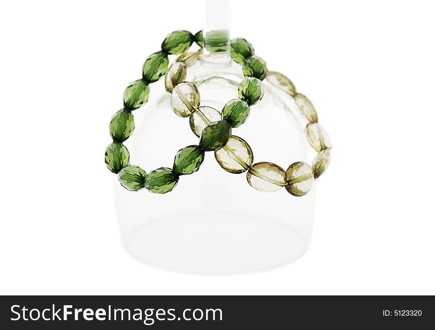 Women's glass bracelet in white background. Women's glass bracelet in white background