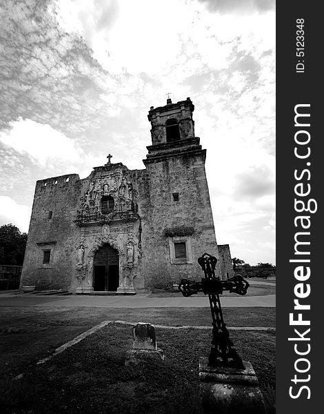 Old Spanish mission in Texas. Old Spanish mission in Texas.