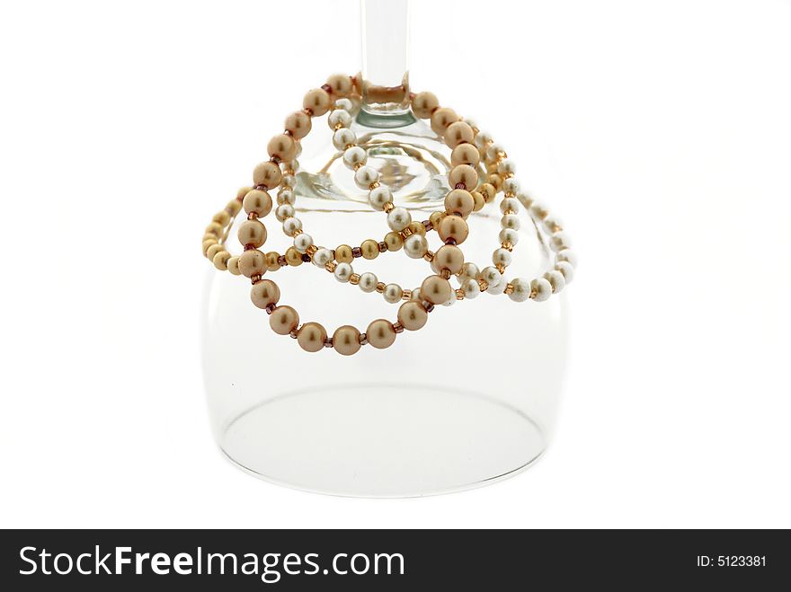 Women's glass bracelet in white background. Women's glass bracelet in white background