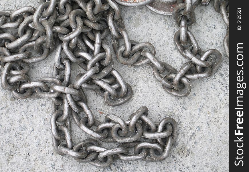 Metal chain on the ground